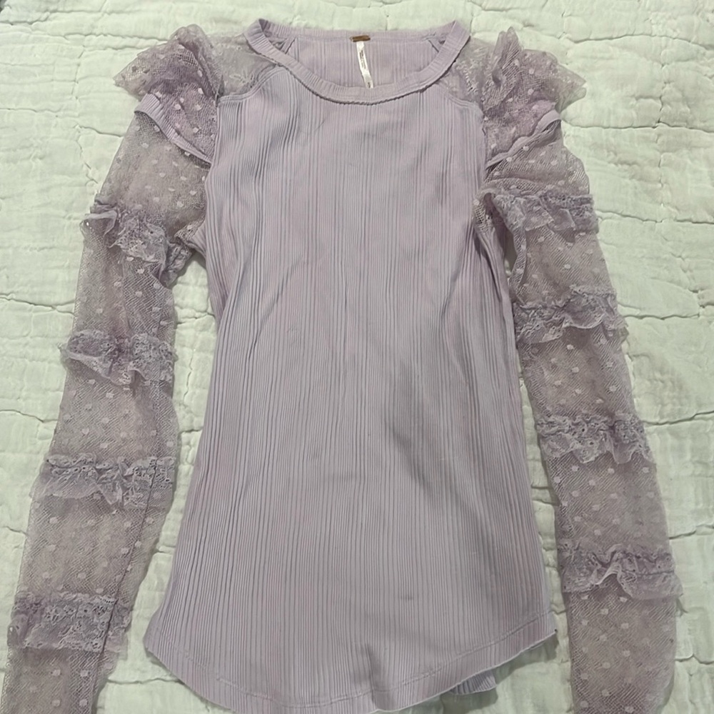 Lilac Free People long sleeve tee